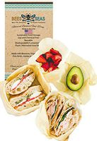 Bees4Seas Reusable Beeswax Food Wrap- Made In The USA. 4 Organic Eco-Friendly Wax Wraps, With 1 Button Wrap. No Synthetic Wax Or Dyes. Sustainable Food Storage Keeps Food Fresh with Zero Waste.