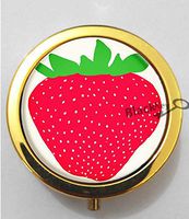 BlackKey Strawberry Pattern 3-Compartment Decorative Pocket Gift Box Case Organizer for Pill, Color 2 -888