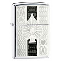 Zippo Personalized Message Engraved on Backside Customized Fusion, Ace of Spades Windproof Lighter (Ace #9)