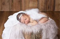 LOSOUL Baby Girl Photography Props Feather Angel Wings with Headband Newborn Infant Photo Prop Costume