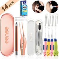 Öowl Ear Premium 14 Pack Ear Wax Removal Tool with LED Light - Ear Pick Cleaner Kit & Tweezers Picker for Humans, Cute Animal Ear Picks Spoon Digger Scoop with Bright Lights