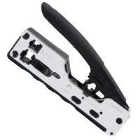 Yankok [CAT6a CAT7 Crimper] for Shielded Connectors Compatible with CAT5e CAT6 RJ11 RJ12 RJ45 STP/UTP Ethernet Cable Modular Crimping Tool YK006CR02 Silver
