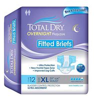 TotalDry Overnight Fitted Briefs (Extra-Large) - 1 Case of 48