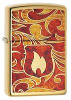 Zippo Flame Shield Fusion Pocket Lighter, High Polish Brass