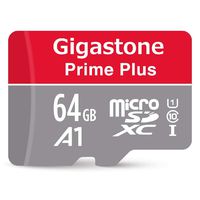 Gigastone 64GB Micro SD Card with Adapter, A1 V10 Run App for Smartphone, High speed Full HD available, Micro SDXC UHS-I U1 C10 Class 10 Memory Card