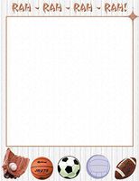NEW Rah Rah Sports Letterhead Stationery Paper 26 Sheets