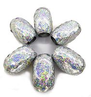 6 Rolls Sparkles Curling Ribbons - Sparkles Metallic Holographic for Wedding Birthday Party Decor Balloons String Gift Wrap Accessories, 66 Yards (Holographic Silver)