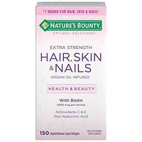 Extra Strength Hair Skin and Nails Vitamins by Nature's Bounty Optimal Solutions, Vitamin C, Vitamin A, & Vitamin D for Immune Support, Multivitamin Softgels, 150 Softgels