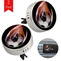 Cool Football Fire 2 pcs silver Car Essential Oil Diffuser Vent Clip Aromatherapy Diffuser Locket Air Freshener with 4 Refill Pads 1.33x1.83in