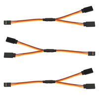 HOOVO 3 Packs 150mm Servo Extension Y Harness Servo Wires Cord Connectors Cable Harness Splitter for RC Cars Planes Helicopters
