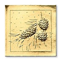 Pine Bough Embossed Gold Foil Holiday Seals, 30 Count