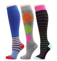 3 Pairs Dr. Motion Therapeutic Graduated Compression Women's Knee-hi Socks (3Wcomp-H)