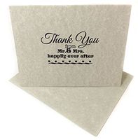 Wedding Thank You Boxed Note Card Set - 18 Boxed Note Cards & Matching Envelopes - from Mr. & Mrs. Happily Ever After