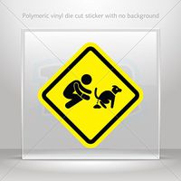 Decal Stickers Pick Up Dog Poop Sign Tablet Laptops Weatherproof Sports Bikes (2 X 2 In)