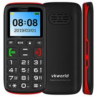 Rcsbtd VKworld Z3 Feature Phone, 1.77 inch Screen, 1000mAh Battery, SpreadTrum SC6531, SOS, Key Lock, Dual SIM, FM, Torch, Bluetooth, English Keyboard (Black) (Color : Red)