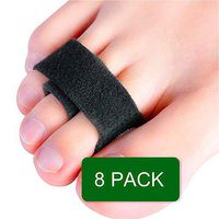 Povihome Hammer Toe Straightener Tapes, 8 Pack Toe Wraps Splint to Realign Hammer Toe, Overlapping Toe & Crooked Toes - Black