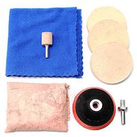 Hitommy 8Pcs Cerium Oxide Polishing Powder And Felt Polishing Pad Kit Glass Scrach Remover
