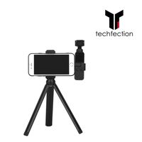 Techfection Aluminum Phone Tripod Mount for DJI Osmo Pocket Handheld Holder Tripod Stand Accessories Cold Shoe Interface and 1/4 Inch Thread Support External Microphone & LED Light