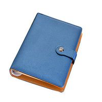 Handcover Business & Meeting A5 Active Page Loose Leaf Leather Belt Buckle Stationery Diary Notebook Diary Thickened Notepad (Blue)