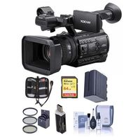 Sony PXW-Z150 Compact 4K Handheld XDCAM Professional Camcorder, 12x Optical Zoom - Bundle with 64GB U3 SDHC Card, Spare Battery, 62mm Filter Kit, Cleaning Kit, Card Reader, Memory Wallet