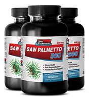 Prostate Support Supplement Super - Saw Palmetto 500 - Saw Palmetto 500mg Complex 100 Capsules - 3 Bottles 300 Capsules