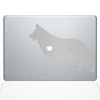 The Decal Guru I Love My German Shepherd Decal Vinyl Sticker, 15" MacBook Pro (2016 & Newer Models), Silver (1381-MAC-15X-S)