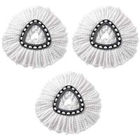Mop Head Replacement, Mop Head, Microfiber Household Replacement Pad Floor Cleaning Spin Mop Heads 3pcs