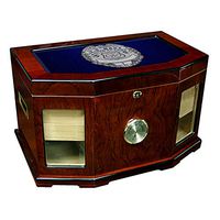 Large Premium Desktop Humidor - Glass Top -US Navy Master-at-Arms, Badge