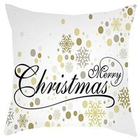 Indexshop Merry Christmas Throw Pillow Case Elk and Snowflakes Throw Pillow Case Modern Cushion Cover Square Pillowcase Decoration, Home Pillowcase 18x18 Decorative Cushion Pillow Cover (B)