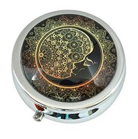 WuCong Mystic Crescent Moon Custom Fashion Design Glass Round Pill Case Western Medicine Tablet Holder Decorative Box