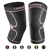 CAMBIVO 2 Pack Knee Brace, Knee Compression Sleeve Support for Men and Women, Running, Hiking, Arthritis, ACL, Meniscus Tear, Sports, Home Gym (Pink,Medium)