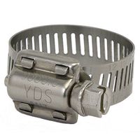 YDS All 300 Grade Stainless Steel High Torque Hose Clamp, Worm-Drive, SAE Size 12, 11/16" to 1-1/4" Diameter Range, 1/2" Bandwidth (Pack of 10)
