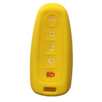 Ezzy Auto New Yellow Silicone Key Fob Case Cover Smart Key Case Shell Key Protector Key Jacket For Lincoln Ford 5 Buttons