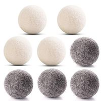 Wool Dryer Balls 4 Gray and 4 White Wool Felt Ball, 100% Natural Fabric Softener Laundry Dryer Ball Ecofriendly & Organic & Reusable (2.75inch)