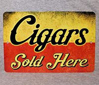 Flowershave357 Metal Sign Cigars Sold Here Tobacco Smoker Cigar Smoke Shop Smoking Box Store Vintage Replica Man cave Plaque Aluminum