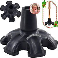 YUANDIANDIAN Cane Tip 6 Pod Walking Stick Rubber Foot Replacement Support Base Black Anti-Slip Fit 3/4 Inch Shaft 1PCS