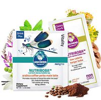 NUTRIBOBA Superfood Weight Loss Arabica Coffee Latte, Fat Burn & Stress Relief (Organic Yerba Mate + Maca + Mushrooms)- Complete Vegan Protein Gluten-Free Meal Supplement, Bubble Tea, 10 Lattes