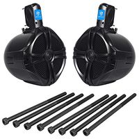 Rockville (2) EasyMount Soundbar/Roll bar Speakers 8" 600 W Waterproof for Jeep Wrangler