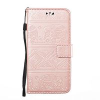 Moto G4 / G4 Plus Wallet Case, ESSTORE Retro Elephant PU Leather Protective Covers with Card Slot Holder Wallet Case for Motorola Moto G4 / G4 Plus, Rose Gold