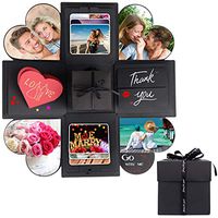 ESEOE Explosion Box, Surprise Box Scrapbooking DIY Handmade Photo Album As Birthday Gift/Anniversary Gift/Valentine Gift/Wedding Gift (Black)