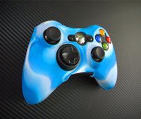One Piece 1x FOR Xbox 360 Remote Controller Silicon Protective Skin Case Cover -Blue White Mix Color