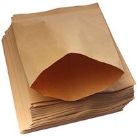 HAZOULEN 100 Pack Brown Kraft Paper Bags for Candy Bar Treat Snack Cookie Goodie, 6.4" x 8"