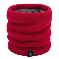 Theoylos Women's Winter Double-Layer Soft Scarf Fleece Lined Thick Neck Scarf Ladies Knit Neck Warmer Circle Scarves Red