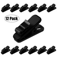 FENGWANGLI Earphone Wire Clip Headphone Mount Cable Clothing Clip Earbud Clip to Keep Earphone/Microphone Cord in Place for 1.5mm Wire Diameter Round Wire Earphone,12 Pcs (Black)
