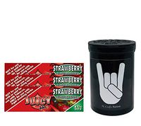 Herb Airtight Container Fresh Kettle with Juicy Jay's Strawberry 1.25 Flavored Hemp Rolling Papers 3 Count DC Crafts Nation- Metal