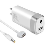 45W Mini Charger for MacBook Air 11 inch 13 inch Magnetic 2 T-tip MAC Power Charger Adapter - Lightweight & Portable - One Extra USB Port Design