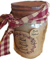 AMISH BASKETS AND BEYOND Handmade Primitive Country Jar Candle - Butt Naked - 16 OZ.