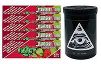 Herb Airtight Container Fresh Kettle with Juicy Jay's Strawberry Kiwi 1.25 Flavored Hemp Rolling Papers 5 Count DC Crafts Nation- Illuminati
