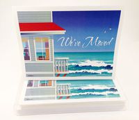 Ocean Side House - Moved, New Address Note Card - 10 Boxed Cards & Envelopes