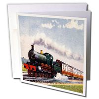 3dRose Steam Train - Greeting Cards, 6 x 6 inches, set of 12 (gc_4794_2)